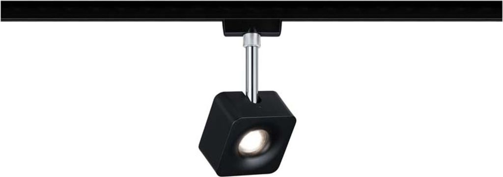 URail Spot Cube 1x8W schwarz matt/chrom 230V Metall 4000K Produktbild 