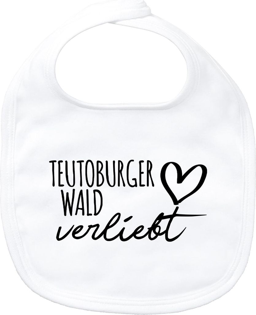Huuraa Baby Lätzchen Teutoburger Wald verliebt White Klettverschluss Baumwolle Latz Geschenkidee