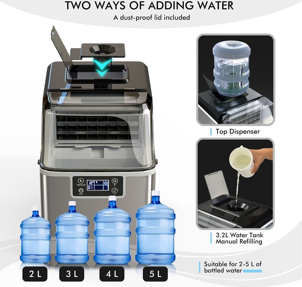 3,2L Eiswürfelbereiter, Ice Maker 24 Eiswürfel in 15 min, Produktbild 3