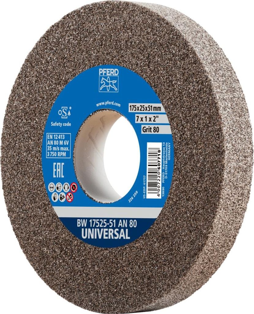 PFERD TOOLS Schleifbockscheibe Ø 175x25mm Bohrung-Ø 51mm A80 für universelle Schleifaufgaben