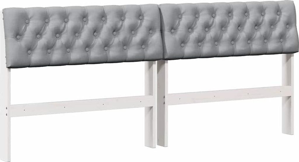 vidaXL Gepolstertes Kopfteil Hellgrau 180 cm Massives Kiefernholz