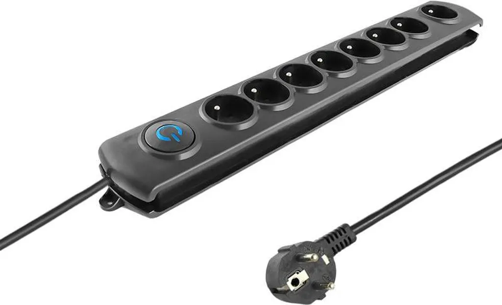 Multiprise 8 prises terre avec interrupteur et câble long 3 mètres