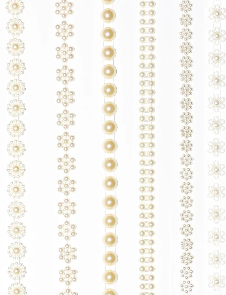 Rubans Blanc Perle 12pcs 150cm WSP-0846 pour Décoration de Mariage Chic