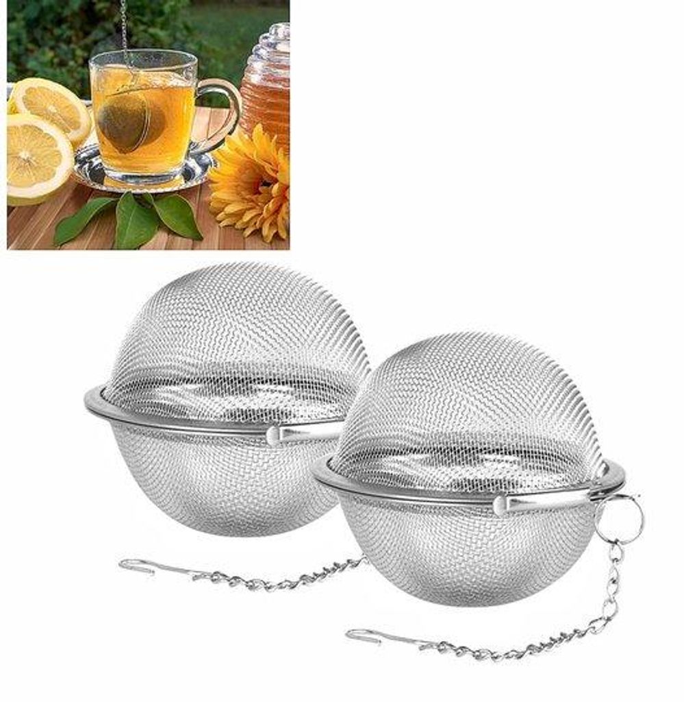 2 Stück Stahl-Teefilter - Gasdesign für intensive Reinigung - 10*8*6cm - silber - für zuhause.