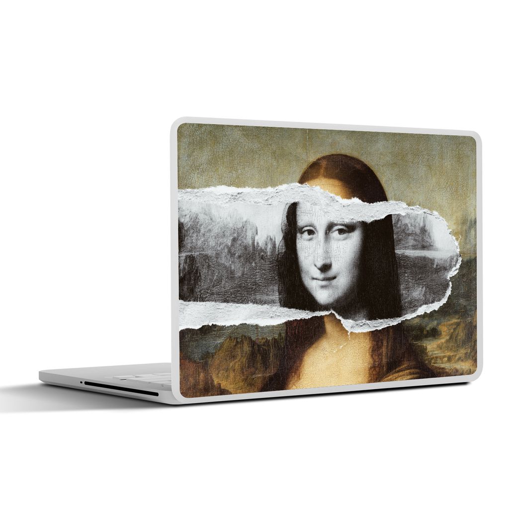 MuchoWow Laptop Aufkleber Sticker Cover Mona Lisa - Schwarz und weiß - Da Vinci 30x22 cm - Laptop-Sticker