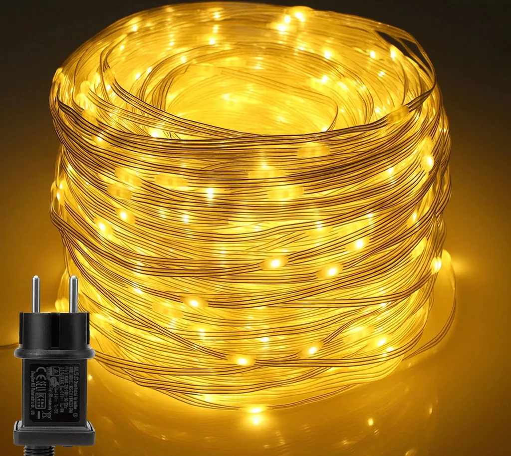 20M 200 LED Fairy Lights 8 modalità di luce impermeabile Indoor Party Garden Fairy Lights Luci di Natale, bianco caldo