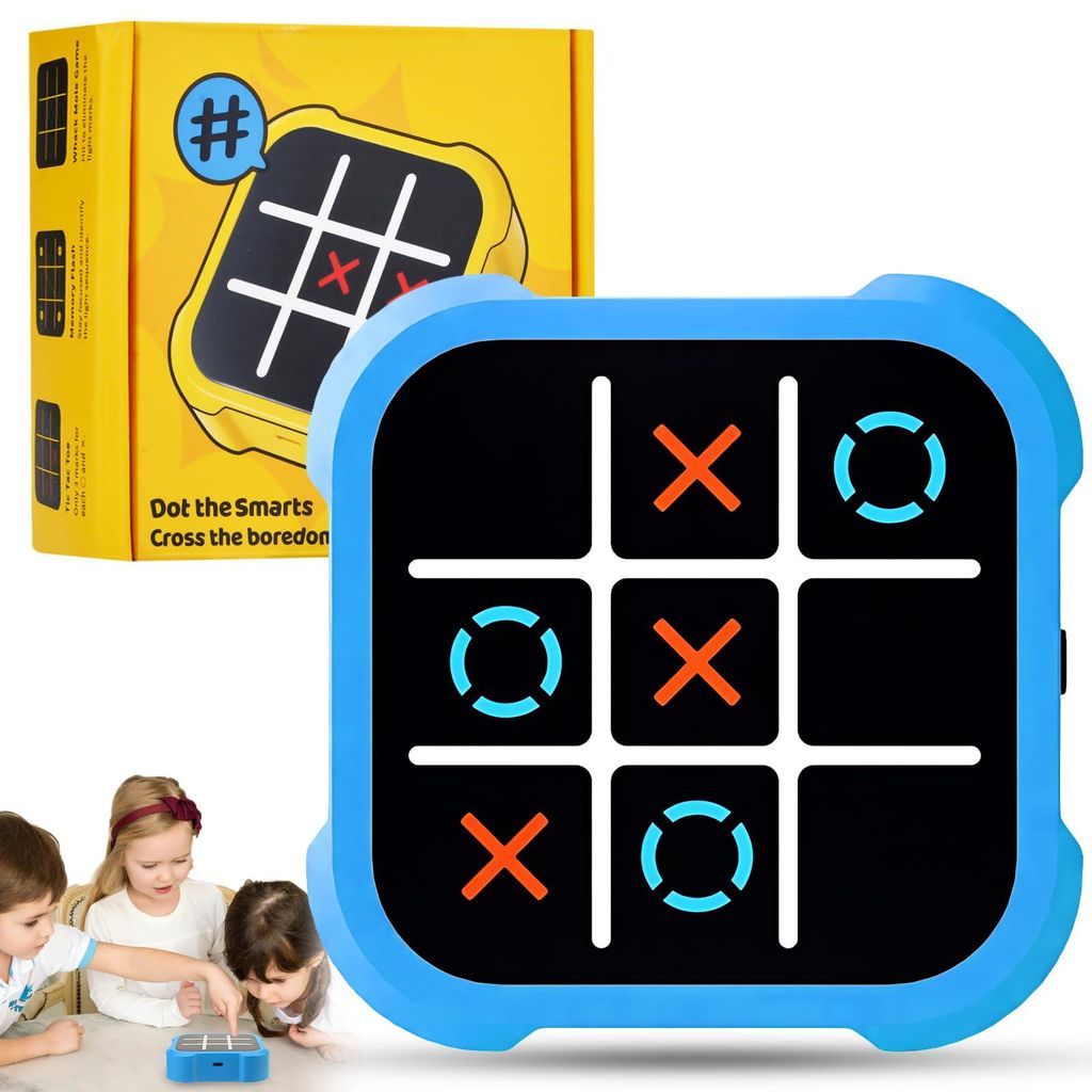 Elektronisch Tic-Tac-Toe Bolt Spiel, 4-In-1-Puzzlespielkonsole, Zappelspielzeug-Brettspiele, Elektronisches Digitales Tic-Tac Toe-Spiel, Brettspiel