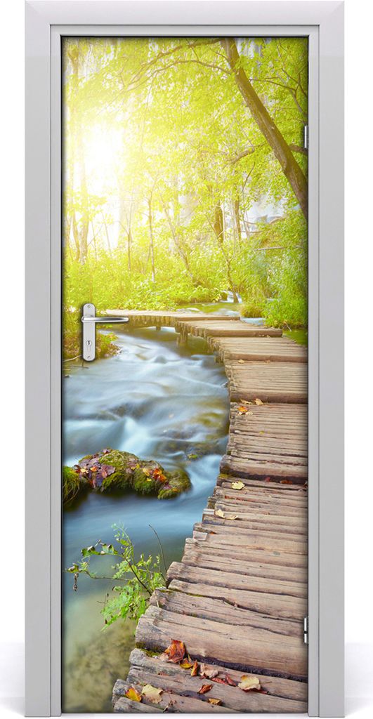 Tulup Türaufkleber 75x205 cm Dekorative Aufkleber Selbstklebend Wasserdichte Tapete Abnehmbar Schlafzimmer Wohnzimmer Wohnkultur - Weg im Wald
