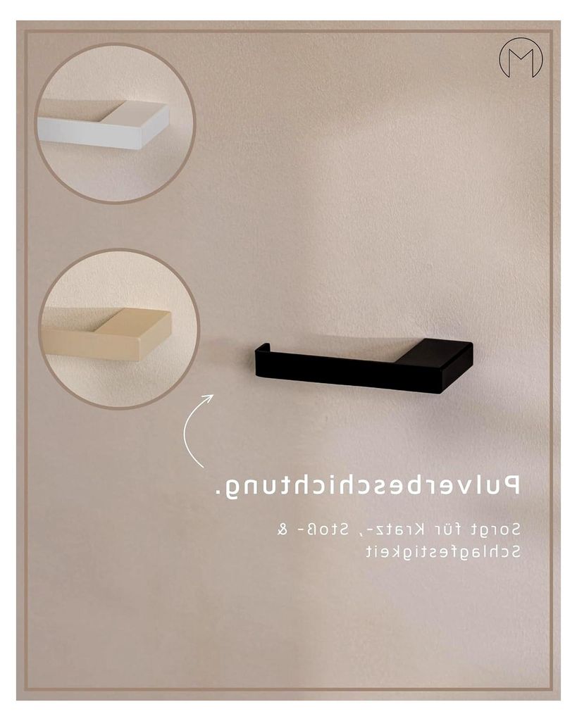 Toilettenpapierhalter TUALI - Weiß - Minimalistischer Klopapierhalter mit Wandmontage - Pulverbeschichtetes Metall - 15x8 cm