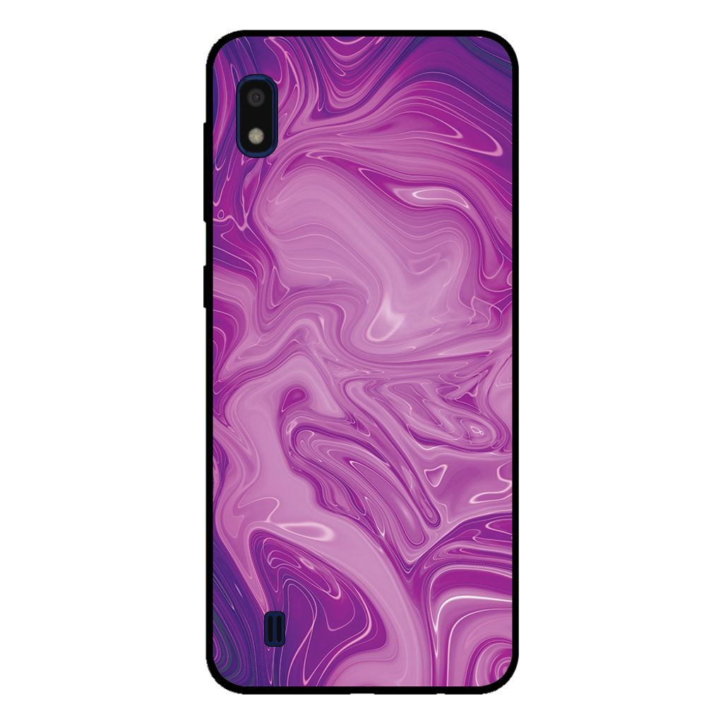 Smartphonica Handytasche für Samsung Galaxy A10 mit Marmordruck - TPU Rückseite Fall Marmor Design - Lila
