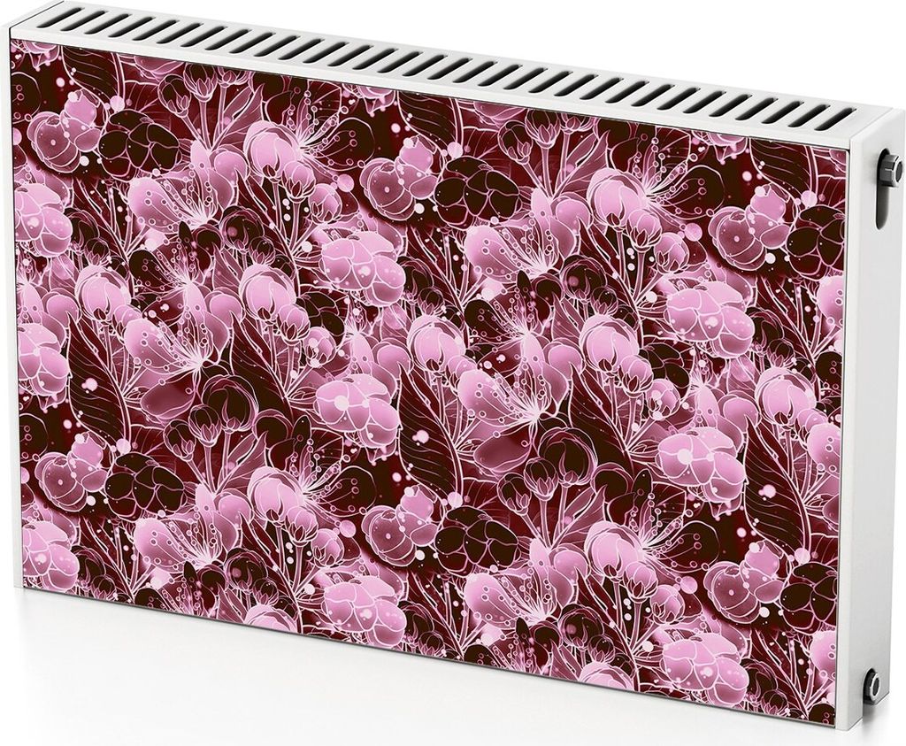 Rosa Blumen – Magnetische Heizkörperabdeckung – 90x60 cm – Magnet Heizkörperabdeckung – 3D Würfel – Heizkörperverkleidung – Magneti...