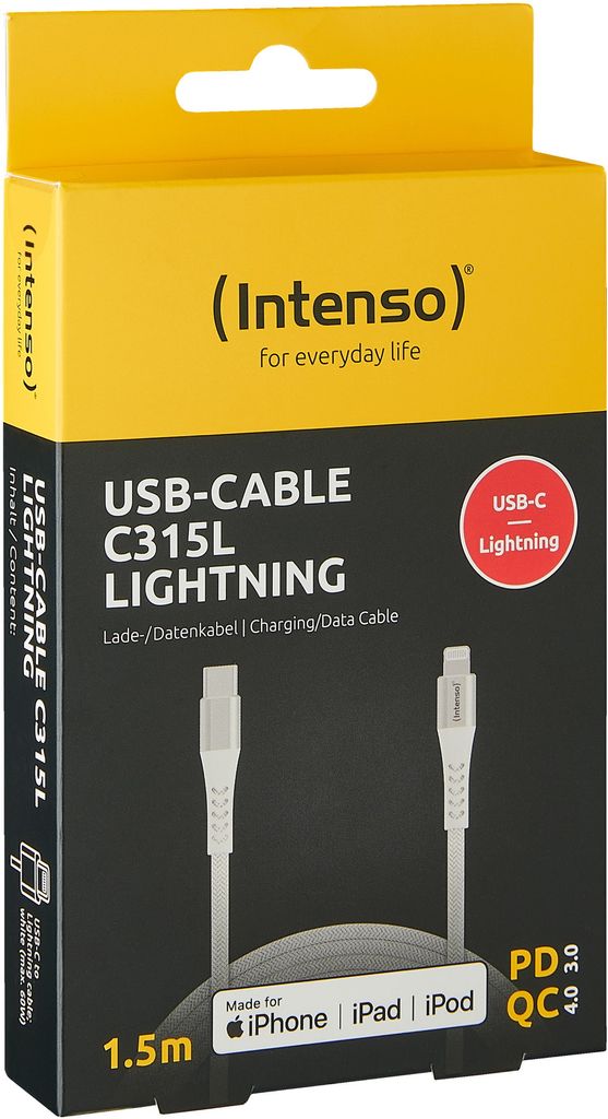 Intenso 7902002 Intenso USB C/Lightning Kabel C315L 1,5 m Productafbeelding 