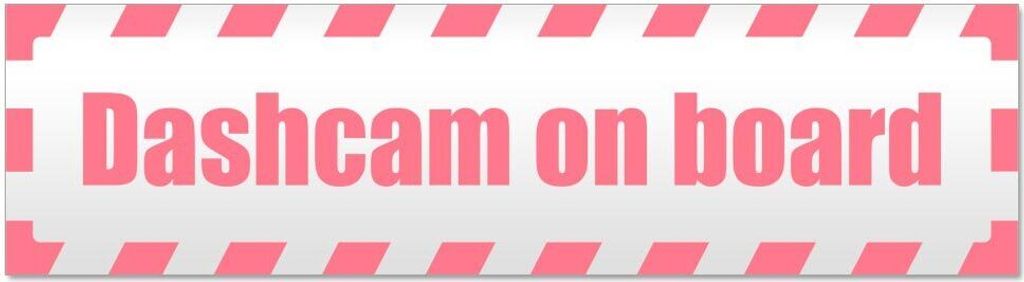 Kiwistar - Autoaufkleber - Hellrosa - 60 x 16 cm - Dashcam on Board gestreift - Hinweis Aufkleber Sticker für Auto, Kfz, Fahrrad, PKW, LKW