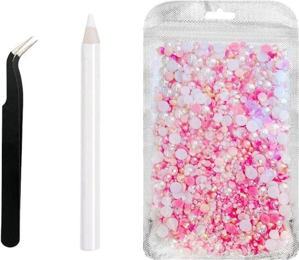 Kit DIY Perles Colorées et Strass avec Épingles et Stickers Créatifs