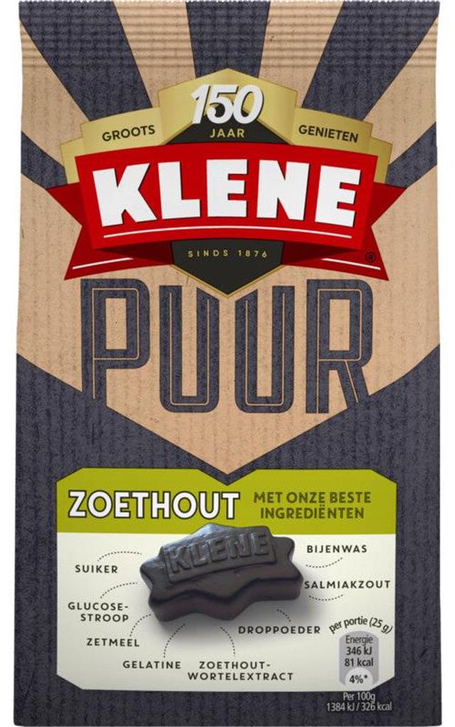 Réglisse Klene Puur Zoethout 180g – Le plaisir naturel de Image du produit 