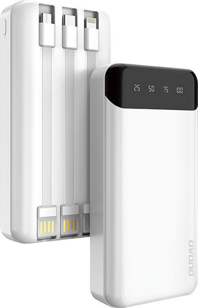 Dudao K6Pro 20 000 mAh Powerbanka se 3 Kabely - Bílá Obrázek produktu 