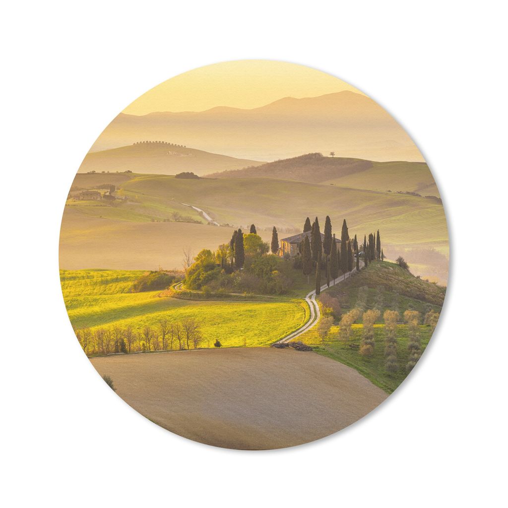 MuchoWow Mauspad Mousepad Toskana - Hügel - Landschaft 40x40 cm - Mousepads - Maus Mat - Pad - Mausunterlage - Schreibtisch Accessoires