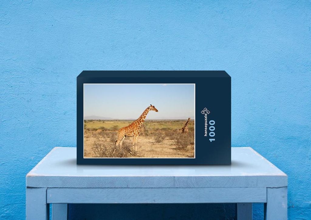 hansepuzzle 79043 - Giraffe Puzzle, 1000 Teile, Natur, 60,0 x 46,0cm mit hochwertiger Aufbewahrung, Kartonbox und wiederverschließbarem Beutel