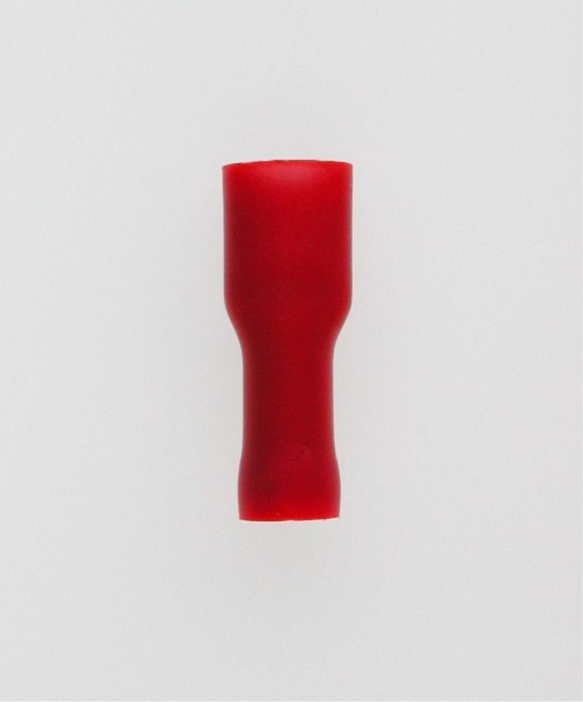 STEX24 Flachsteckhülsen, Steckgröße 4,8 x 0,8mm vollisoliert, mit Isolationscrimp Querschnitt 0,5mm² - 1,5mm² rot - 1