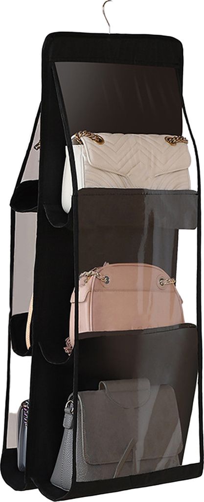 Aufbewahrungstasche für Taschen, doppelseitig, transparent, sichtbar, 6/8 Taschen, große Tragkraft, Handtaschen-Organizer, staubdicht, Kleiderbü...