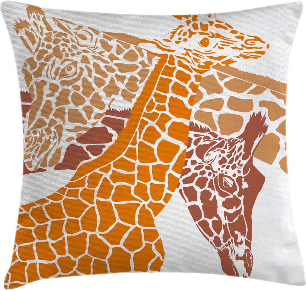 ABAKUHAUS Giraffe Kissenbezug, Wild lebende Tiere in Afrika, Waschbar mit Reißverschluss Kissenhülle mit Farbfesten Klaren Farben Beidseitiger Dr...