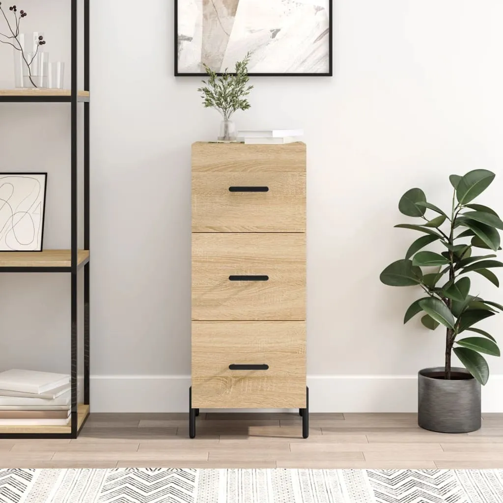 The Living Store Credenza Rovere Sonoma 90cm - Calore e Ordine