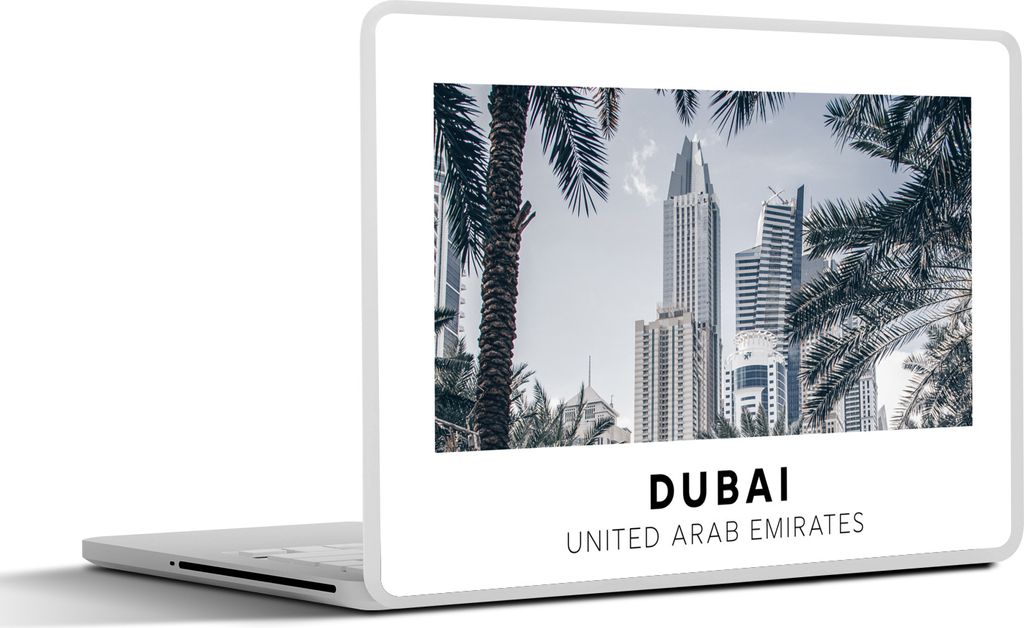 MuchoWow Laptop Aufkleber Sticker Cover Dubai - Architektur - Palmen 36.5x27.5 cm - Laptop-Sticker