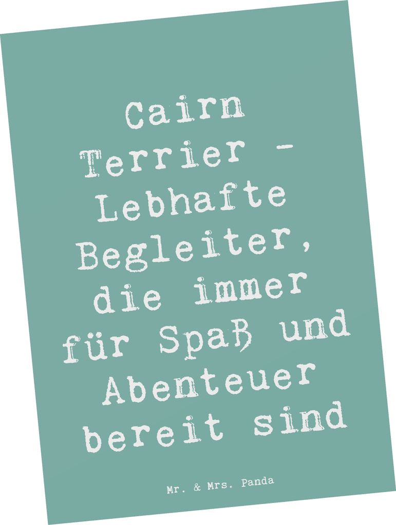 Mr. & Mrs. Panda Postkarte Spruch Cairn Terrier Begleiter - Produktbild 