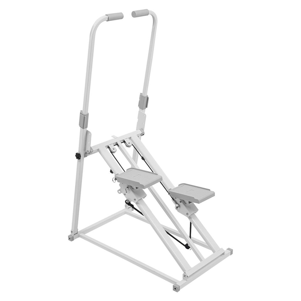 Klappbarer Treppenstepper mit Griffen Vertikaler Fitnessgeräte Stepper für Zuhause Weiß