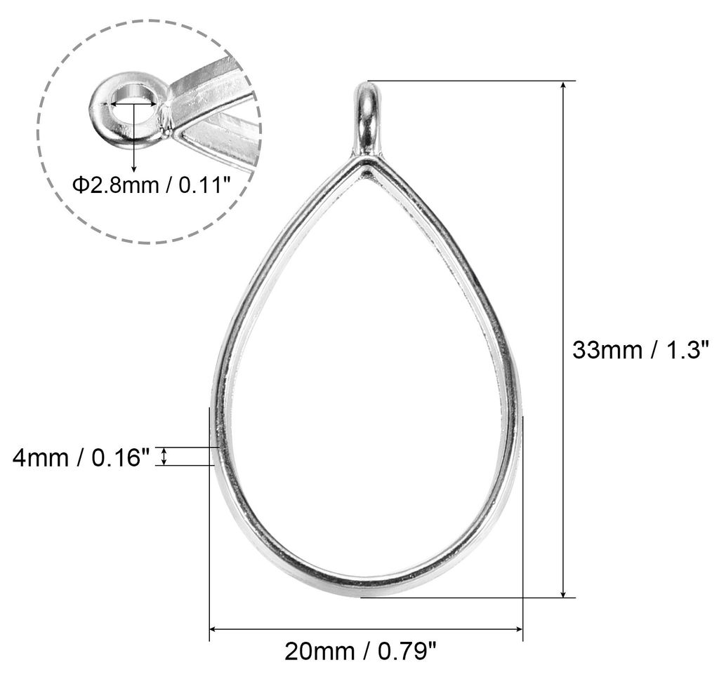 10 Stš¹cke Harz Anh?nger Rahmen Tropfen Geometrisch Hohle fš¹r DIY Silberton