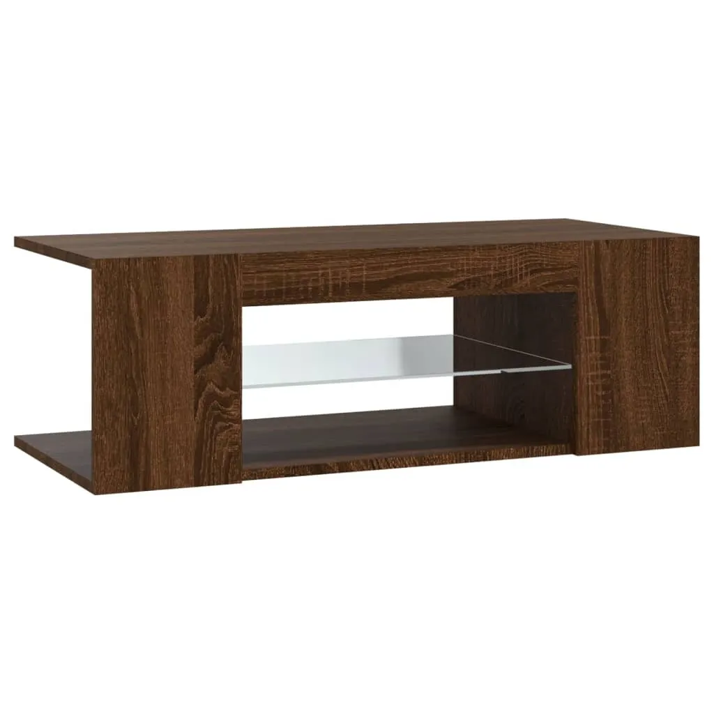 Mobile Porta TV Rovere Marrone 90cm con Luci LED - Design Elegante