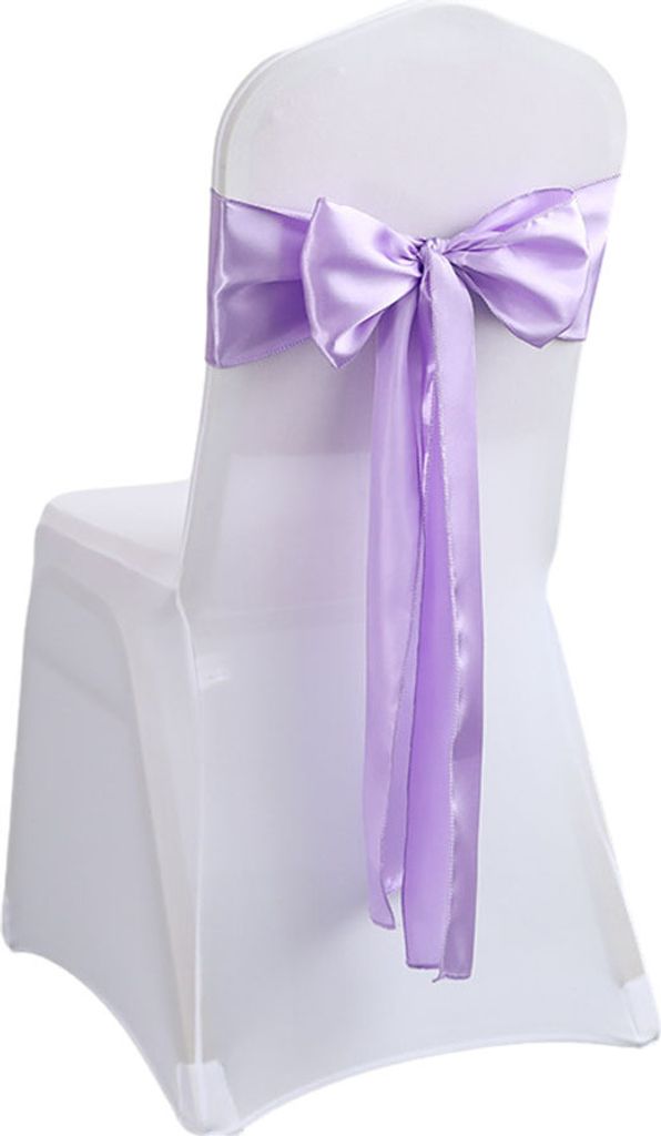 CANDeal 10-teiliges Set Satin Stuhl Schärpen Bögen für Hochzeit Empfang- Universal Stuhl Back Tie Supplies, keine Stuhlabdeckungen(Helle Lila)