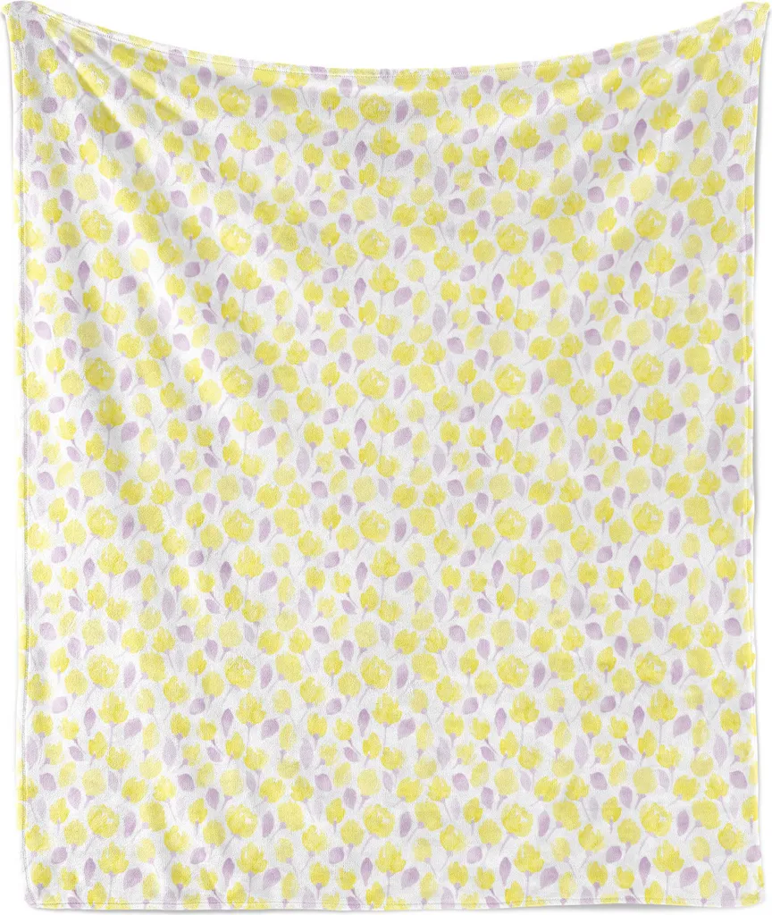 Coperta Morbida ABAKUHAUS Fiori Pastello - Flanella Calda 175x230 cm