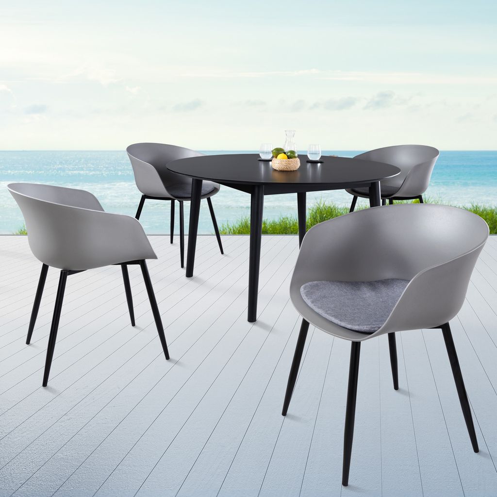riess-ambiente Moderner Stuhl DESIGNO grau Kunststoff mit Produktbild 