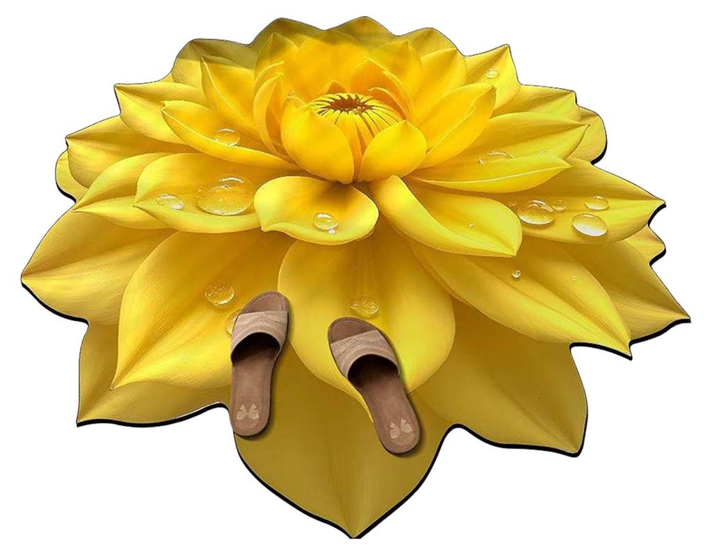 Kieselgur-Fußmatte, 3D-Blumenmuster, rutschfest, saugfähig, schnelltrocknend, leicht zu reinigen, Duschvorhang B