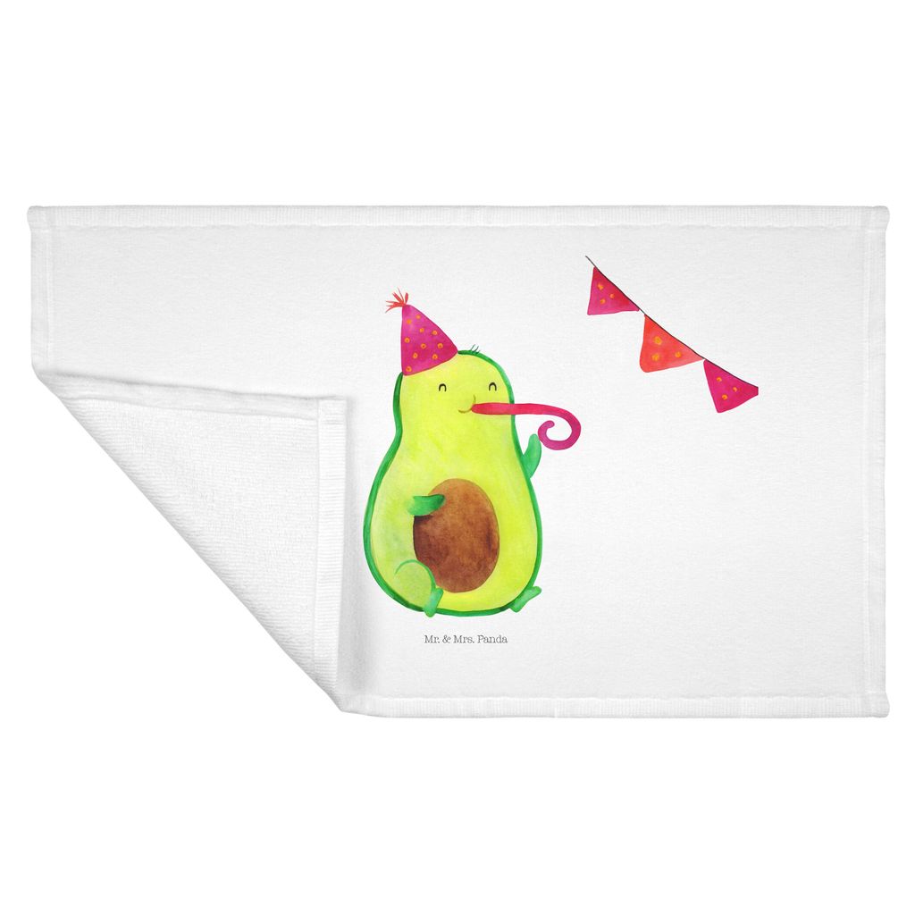 Mr. & Mrs. Panda kleines Handtuch Avocado Party - Weiß - Geschenk, gesichtstuch, Happy Birthday, Frotteehandtuch, Händehandtuch, baumwolle, Flaus...
