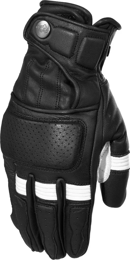 Gants de moto Rusty Stitches Calvin 2XL Noir Blanc Confort et Sécurité