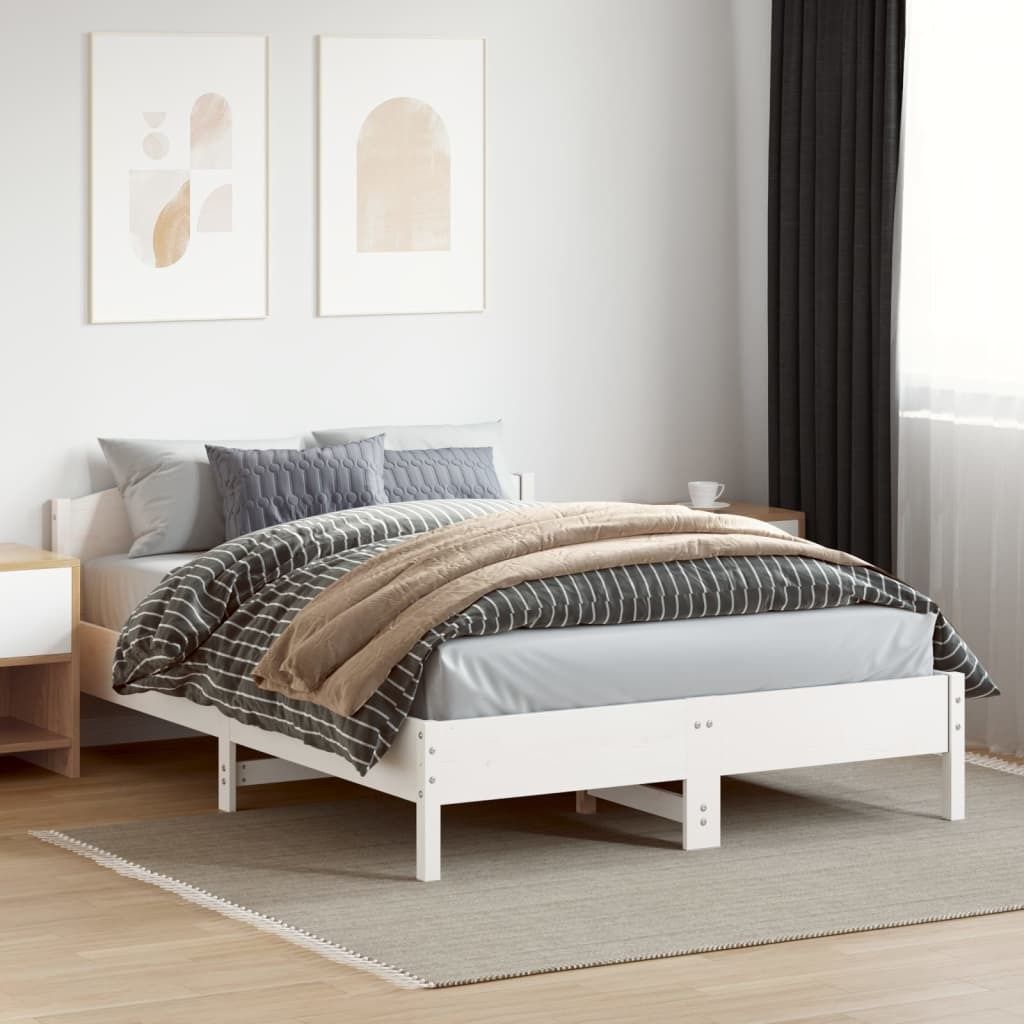 "im Sonderangebot"Massivholzbett - CLORIS - Doppelbett - Robust und langlebig - ohne Matratze Weiß 160x200 Kiefernholz - NeuMöbel5510402