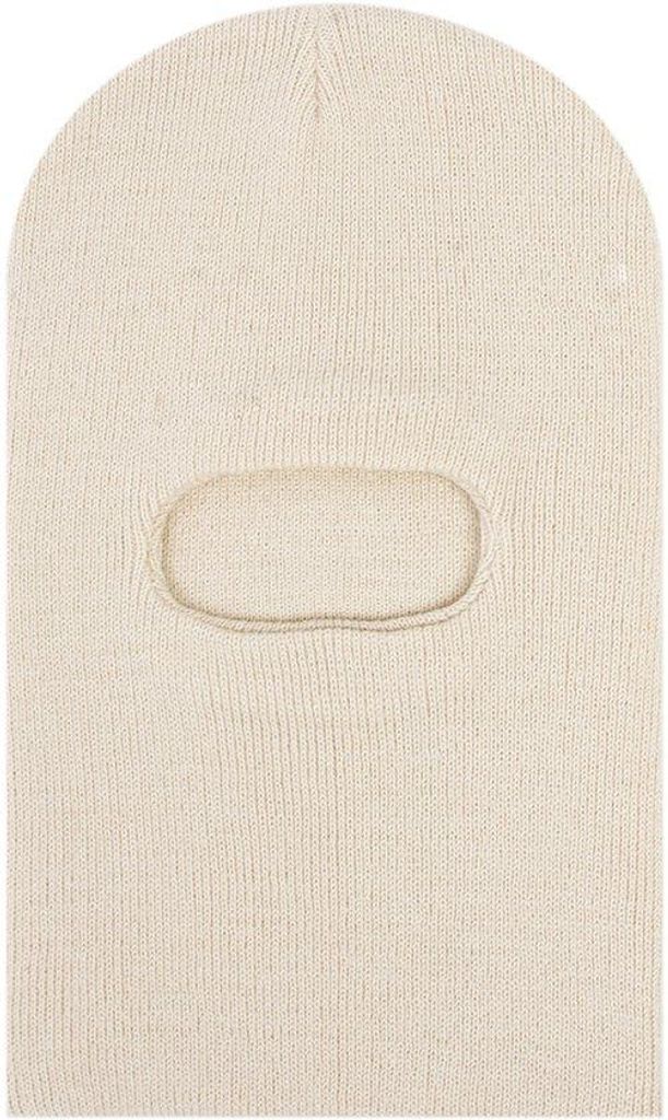 Wollene Kindermütze, gebreidert, winterwarm, winddicht, Beige
