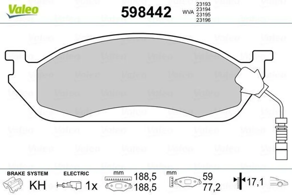 Stopper les sifflements de frein Mercedes Classe M W163 Valeo 598442