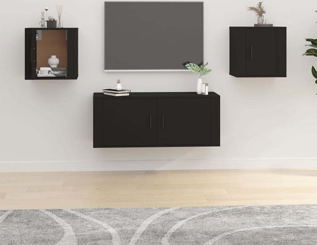 "2026 Promotion" TV-Wandschränke 2 Stk. - TV-Möbel - Schwarz 40x34,5x40 cm - TV-Regal CC28139