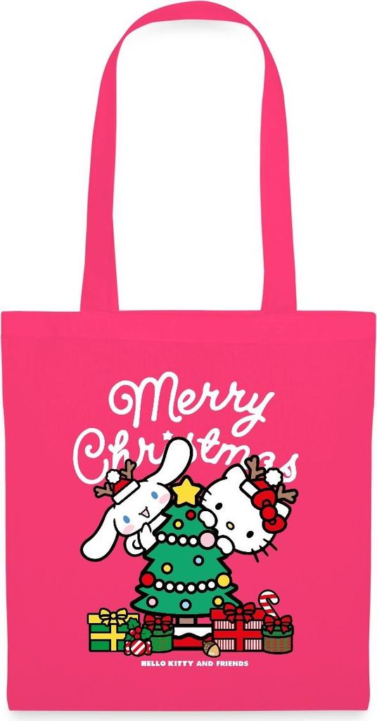 Spreadshirt Hello Kitty Und Cinnamoroll Weihnachten Stoffbeutel, One size, Azalea