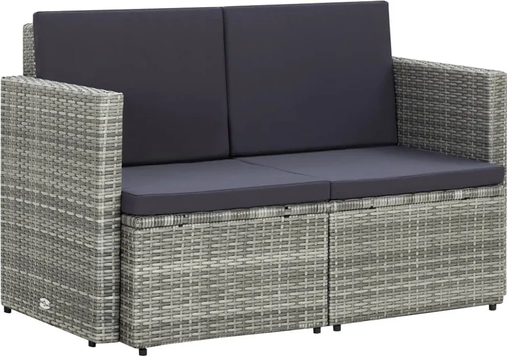 Canapé de jardin 2 places idéal pour balcon ou petite terrasse gris