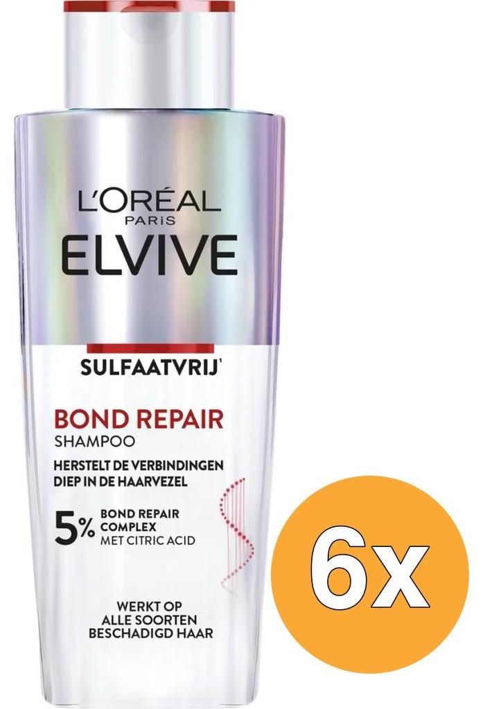 6x L'Oreal Elvive Shampoo 200ml Pro Bond Repair