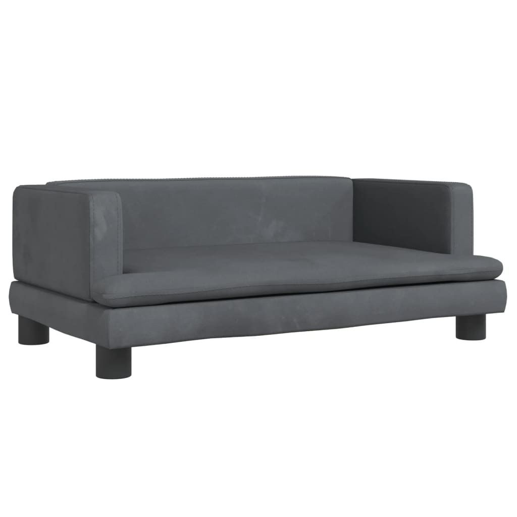vidaXL Legowisko dla psa ciemnoszare 80x45x30 cm aksamitne Zdjęcie produktu 
