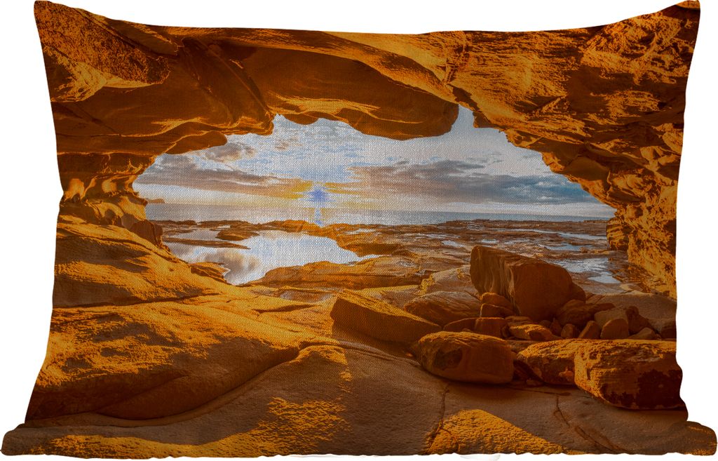MuchoWow® Outdoor Kissen - Höhle - Meer - Horizont - Produktbild 
