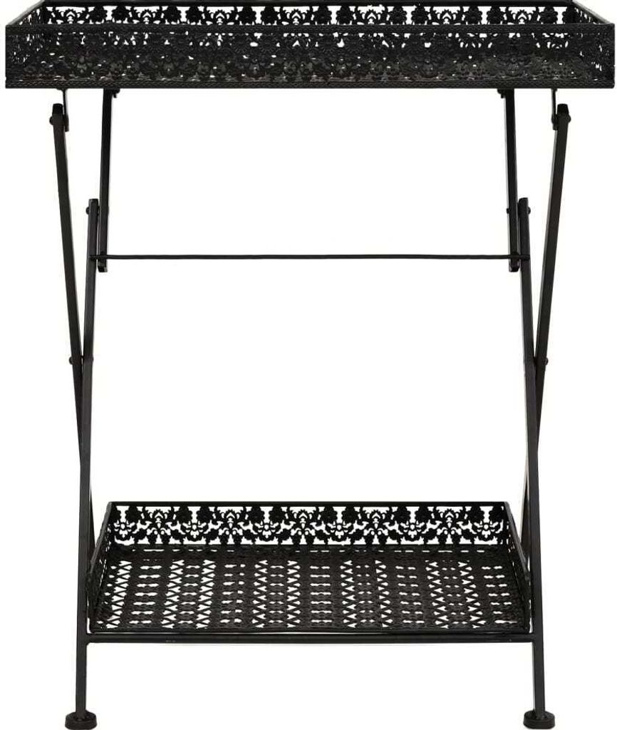 "2026 Moderne" Beistelltisch Klappbar Vintage Metall 58x35x72cm Schwarz - Konsolentische CC298935