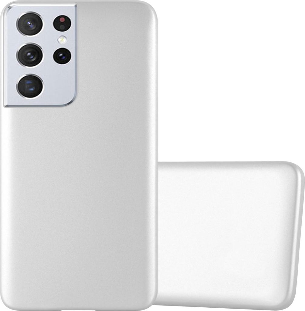 Cadorabo Schutzhülle für Samsung Galaxy S22 ULTRA Hülle in Silber Handyhülle TPU Silikon Etui Cover Case