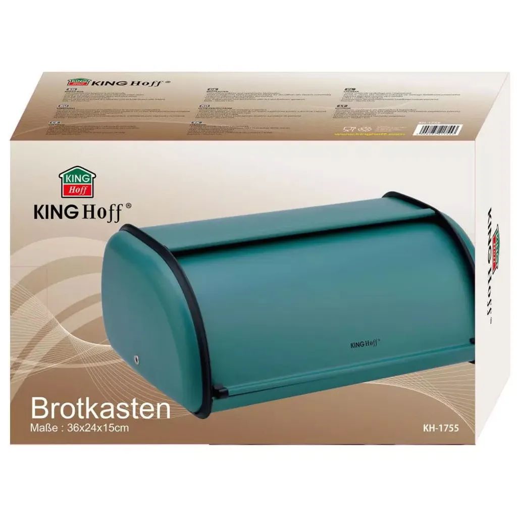 KINGHOFF KH-1712 Portapane In Acciaio - Grigio 34x20x15,5 Cm - Design Moderno Per Cucina - 5