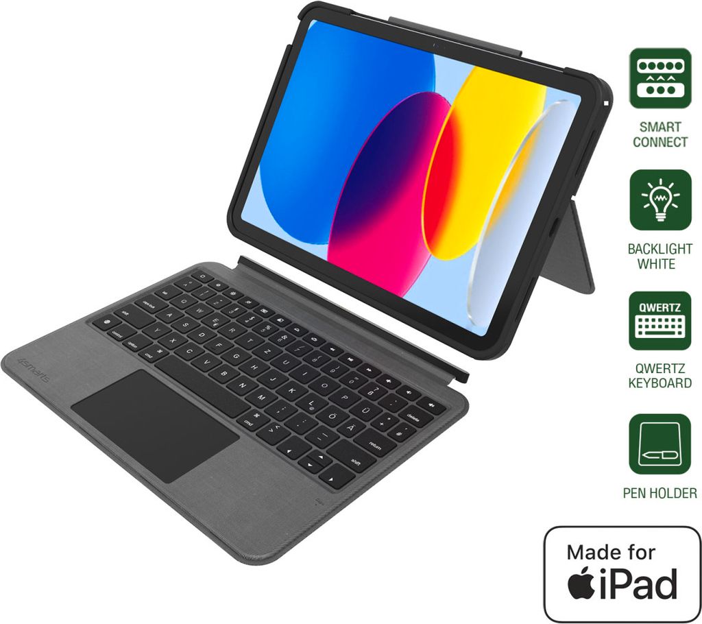 4smarts Tastatur Case 2in1 Solid Smart Connect für Apple iPad 10. Gen. (540964)